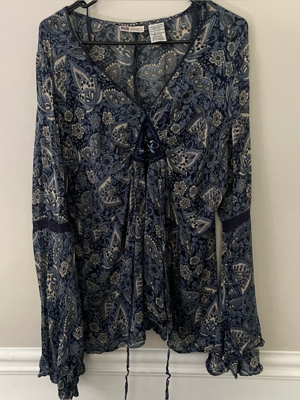 Y2K Faded Glory Fairycore grunge feminine babydoll whimsigoth shirt XL 16/18